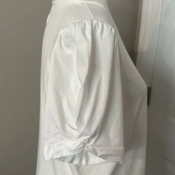 J.Crew White Puff Sleeve Tee - Picture 6 of 9